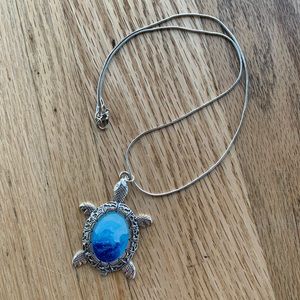 Hand painted turtle necklace